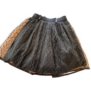 Vintage You Babes Skirt Womens Medium Black‎ Mesh Polka Dot Tulle Goth Indie